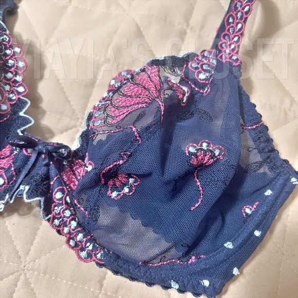 Prima Donna 30D Eden Luxury Balcony Vintage Bra 0162514 in Blue Paradise - Picture 8 of 16